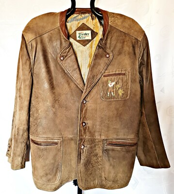 VINTAGE DISTLER OKTOBERFEST DIRNDL TYROLEAN LEATHER BROWN MENS