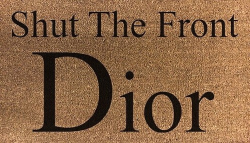 Shut The Front Dior Coir Synthetic Light Grey Nylon Door Mat 70x40cm Present - Picture 8 of 14