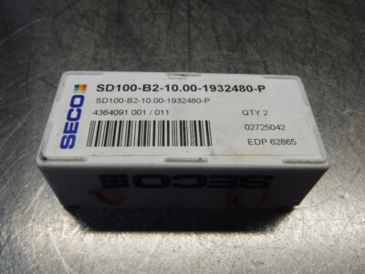 Seco Carbide Tip Drill Inserts QTY2 SD100-B2-10.00-1932480-P (LOC968B)