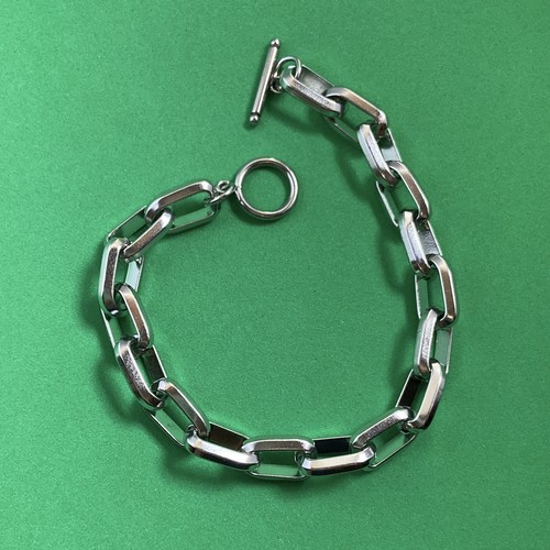 Titanium Steel Link Chain Bracelet for Men Women,Unisex Punk Hip Hop Bracelet - Picture 3 of 6