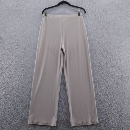 Frank Lyman Womens Wide Leg Pants 10 Beige Beige Pull On Comfort Stretch - Picture 2 of 12