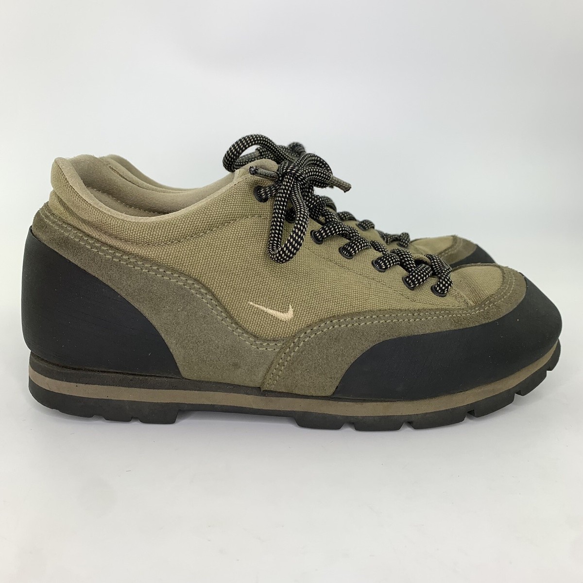Vintage 90's NIKE ACG Green Canvas Suede Hiking Approach Shoes