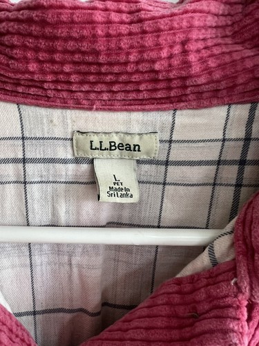 L. L. Bean Women’s Pink Corduroy Button Up Long Sleeve Shirt Shacket Sz L-Pet - Picture 3 of 20
