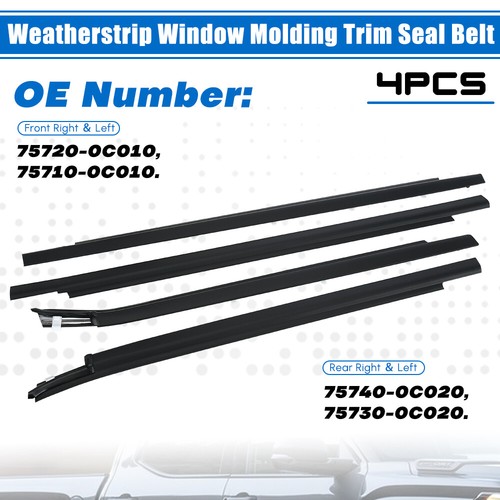 4PC Door Belt Molding Weatherstrip For 2000-2006 Toyota Tundra Double Cab Window - Bild 8 von 18