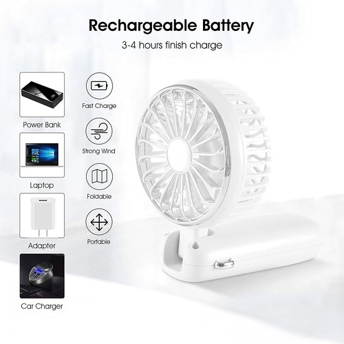 Handheld Mini Fan, 4800mAh Battery Operated Rechargeable Personal Fan 6-18 Worki - Picture 2 of 7