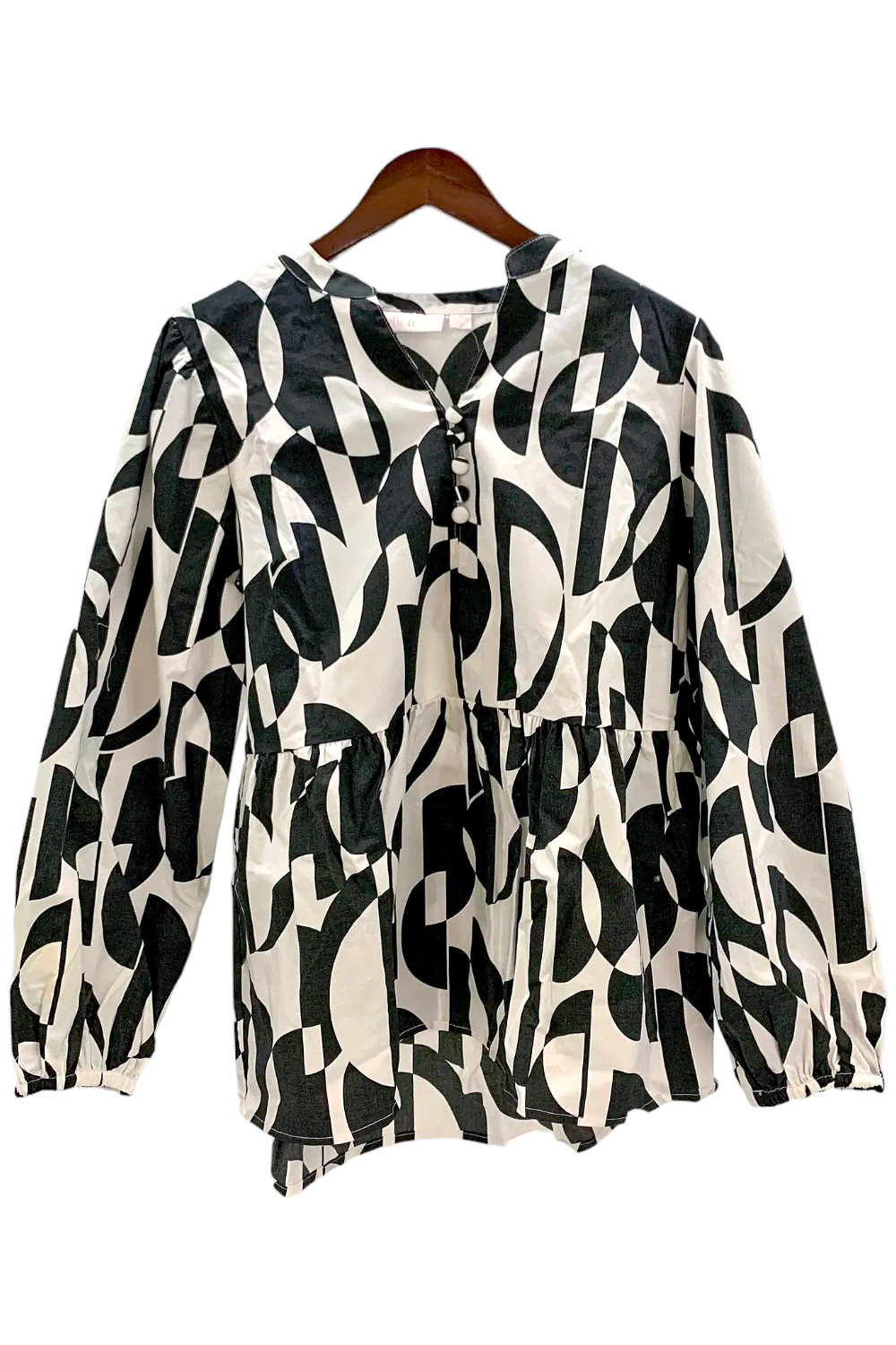 Belle by Kim Gravel Womens Geo Goddess Blouse Black