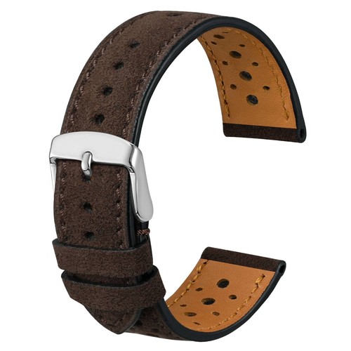 ANBEER Classic Genuine Leather Strap 18mm/20mm/22mm Soft Men's Watch Strap - Picture 23 of 38