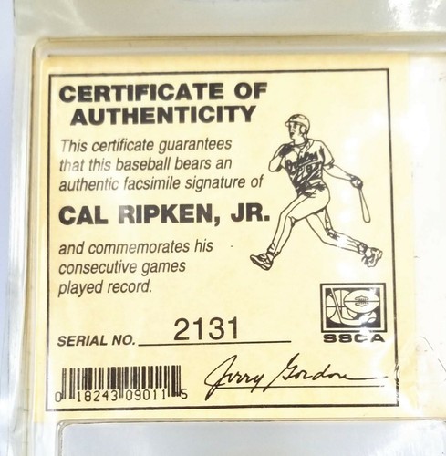 Cal Ripken Jr Ironman 2131 Commemorative Baseball FOTOBALL MLB Baltimore Orioles - Picture 10 of 12