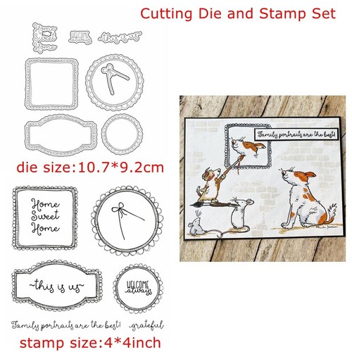 Mouse Rabbit Life Metal Cutting Die and Stamp Set Scrapbooking Embossing Stencil - Picture 27 of 29