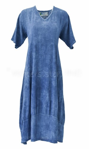 WATERSISTER Cotton Gauze ELLA Band Hem Dress Pocket 1(M/L) 2(XL/1X) oh my COLORS - Picture 14 of 33