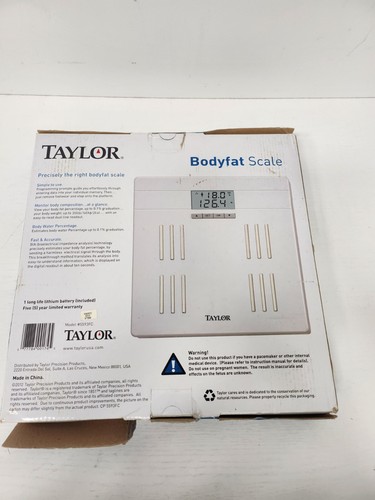 Taylor 5593FC Body Fat Body Water Scale LCD Digital Display 350 lb Capacity NEW - Picture 6 of 8