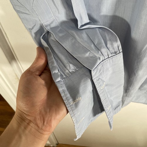 Turnbull & Asser Shirt Light Blue Double Cuff Long Sleeve 14.5” 37cm - Picture 4 of 7