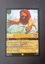 Disney Lorcana Azurite Sea 20/204 Simba Pride Protector Legendary Non-Foil