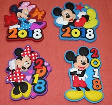 LOT OF 4 2018  WALT DISNEY MICKEY MINNIE MOUSE  LASERCUT SOFT TOUCH PVC MAGNET