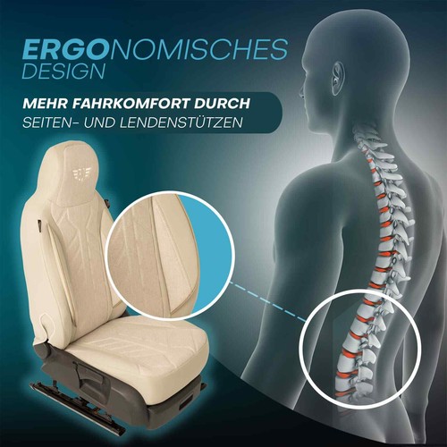 Fundas de asiento de autocaravana adecuadas para Jayco Greyhawk Camper (beige) - Imagen 5 de 13