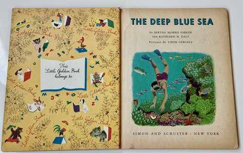 Vintage 1958 Little Golden Book- THE DEEP BLUE SEA - 1st Edition “A” Parker - Picture 4 of 24