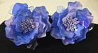 NWT - Kim Seybert GARDENIA Periwinkle Floral Beaded Napkin Rings SET OF 2