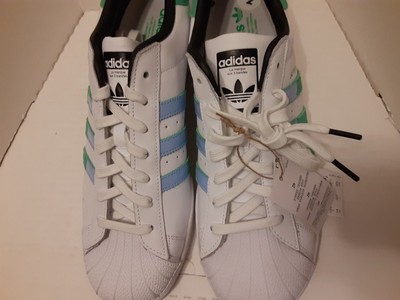 Adidas Originals SUPERSTAR Cloud White/Semi Screaming Green/Blue Dawn HQ2168 New Adidas Originals SUPERSTAR Cloud White/Semi Screaming Green/Blue Dawn HQ2168 New
