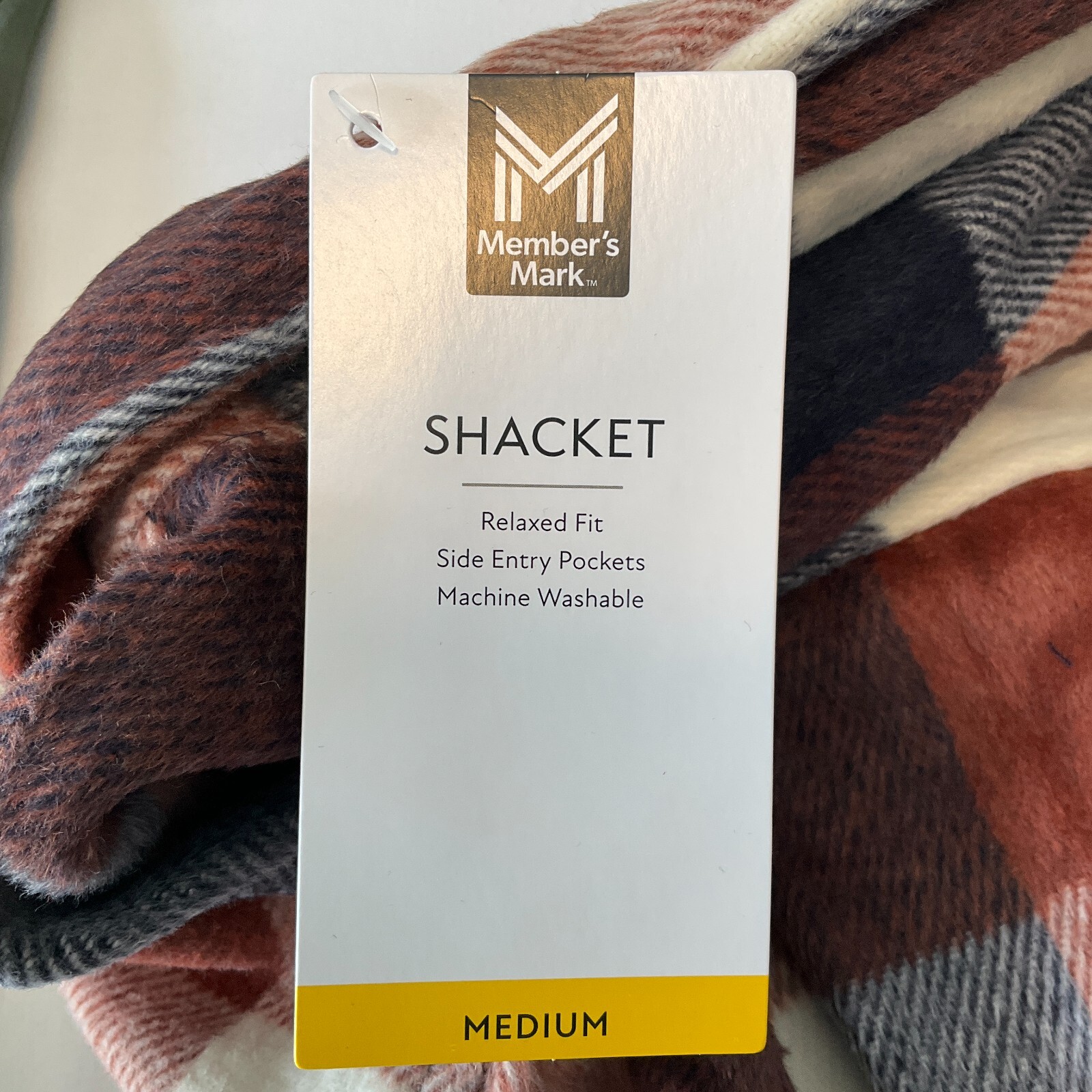 Members Mark Quarter Zip Pullover And Button Front Plaid Shacket Womens Size M