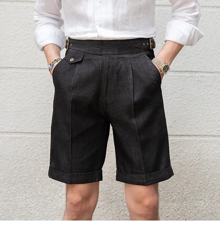 Sommer Vintage Denim Neapel Shorts Herren Italienisch Anzug Kurz Hochwertig - Bild 12 von 26