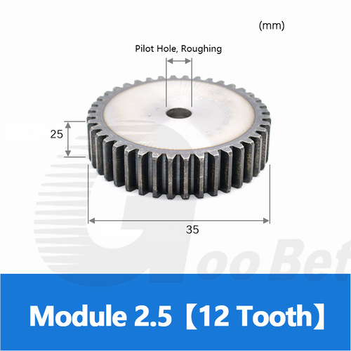Mod 2.5 Spur Gear C45 Steel 12 to 100 Tooth Hardened Motor Pinion Cogwheel Flat - Picture 13 of 72