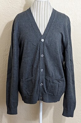 Men's Dark Gray Cardigan Sweater size Large (Amazon Essentials)