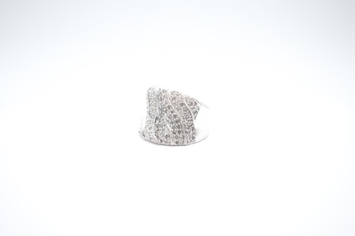 14K White Gold Concave Diamond Cluster and Milgrain Ring Size 8.5 - Picture 3 of 9