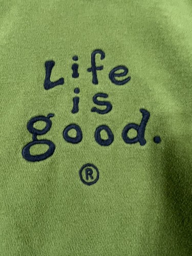EUC Life is Good Good Kids Boys Size L (10) Pullover Green Hoodie - Picture 2 of 4