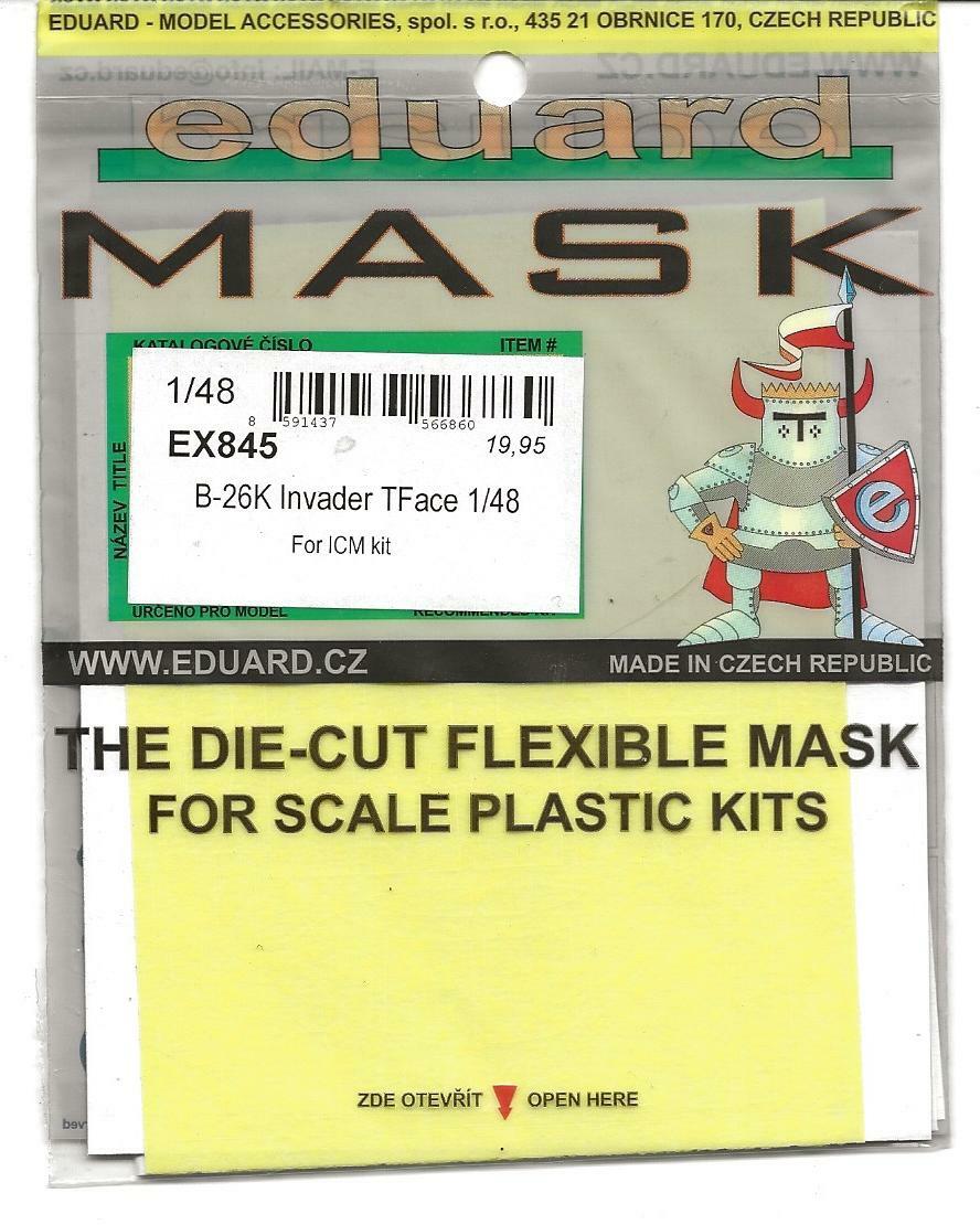 Eduard 1/48 Scale Mask for the B-26K Invader TFace by ICM - EX845 Eduard 1/48 Scale Mask for the B-26K Invader TFace by ICM - EX845