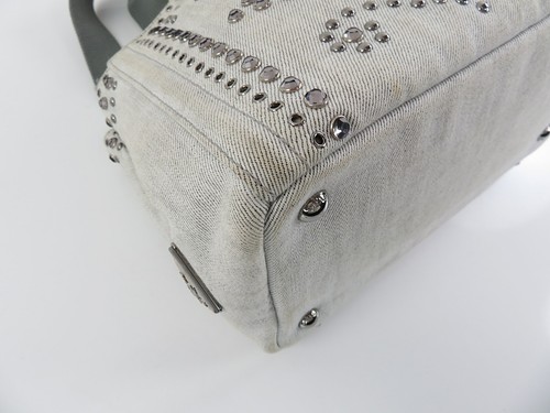 Auth PRADA Canapa White Shade Denim Shopping 2 Way Shoulder Bag Purse #55984 - Picture 8 of 19