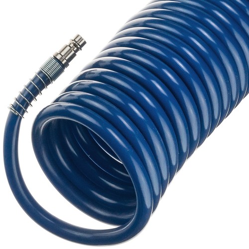 Druckluft Spiralschlauch 15m mit Schnellkupplung und Stecknippel 8x12mm 10 Bar - Bild 13 von 17