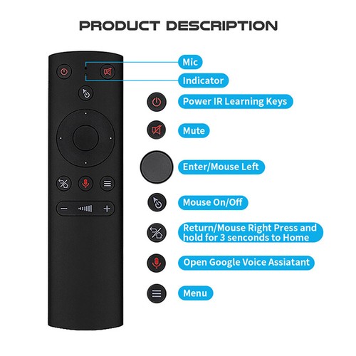 For PC Android TV Air Mouse IR Voice Remote Control Backlit Wireless Controller - Picture 29 of 48