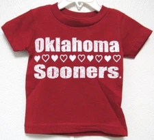 NCAA Oklahoma Sooners 10 Hearts Logo #7 Tee Shirt Style Two Feet Ahead #119