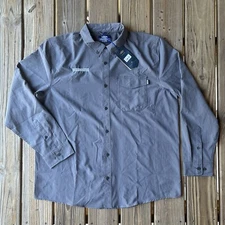 NWT AFTCO Ace Bassmaster Long Sleeve Button Down Gray Vented Fish Shirt Men's XL