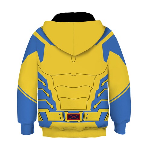 Kids Deadpool Wolverine Cosplay Hoodie Boys Wade Winston Wilson Pullover Jumpers - Picture 6 of 8