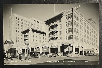 Hotel Adams Downtown Torn down 1973 Phoenix AZ RPPC Street View Postcard EKC