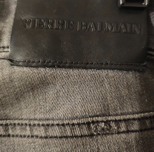 Vintage Men's Pierre Balmain Skinny Jeans Moto Biker Made in Italy Navy Size 32 - Picture 8 of 9