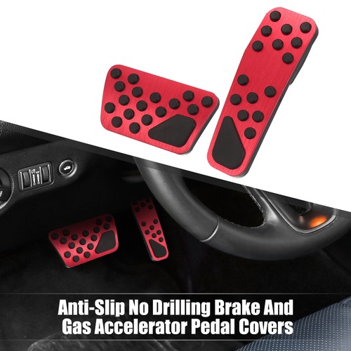 Anti Slip Brake and Gas Accelerator Pedal Cover Kit for Dodge for Chrysler Red - Picture 2 of 7