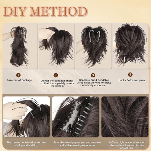 Short Clip In Ponytail Women Pony Tail Hair Extension Claw On Fake Hair Piece US - Picture 11 of 39