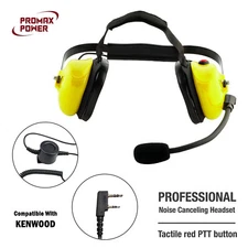 Noise Canceling Dual Muff Racing Headset for Kenwood, Baofeng, Retevis Radios