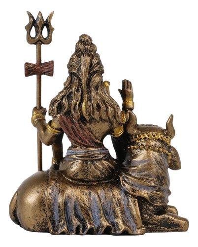 Ebros Vastu Hindu God Lord Shiva Mahadeva Sitting On Nandi Bull Miniature Statue - Picture 5 of 10