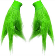 Green Monster Furry Gloves for Christmas Halloween Cosplay Costume