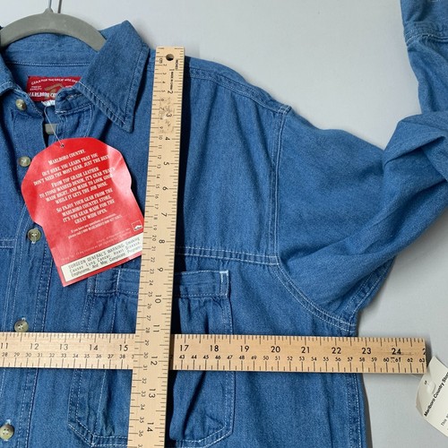 Marlboro Country Store Herren Shirt S blau Denim Chambray Vintage geknöpft Tasche* - Bild 7 von 14