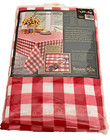 Benson Mills Red White Check Tablecloth 60” X 84” Oblong Indoor Outdoor NEW NIP