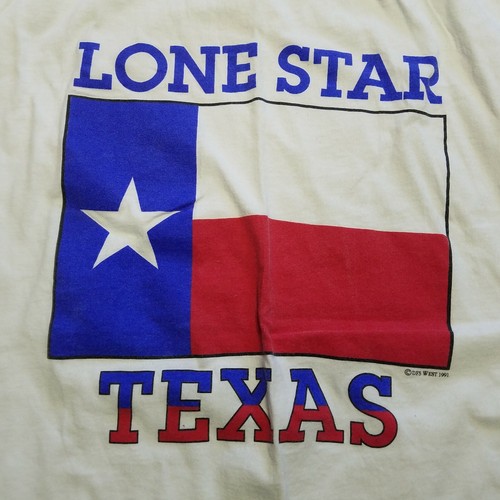 Tee-shirt graphique vintage 1991 Hanes Beefy Lone Star Texas à point unique taille XL - Photo 2/8
