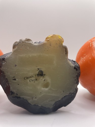 Vintage 1998 Claire's Unlit Brown Bear Halloween Witch CANDLE LOT Smile Pumpkin - Picture 9 of 10