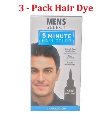 #ad #ad 3 Pack Mens Select Hair Color Dye Black or Dark Brown 5 Minute Gel Men Coloring $13.95