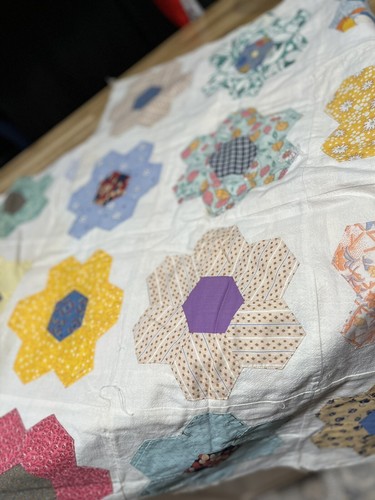 Sale! vintage handmade mattress topper patchwork Quilt Machine Floral Queen - Picture 15 of 15