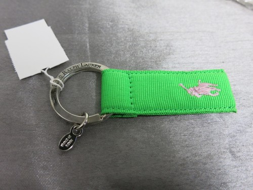 Polo Ralph Lauren Pony Schlüsselanhänger Ring Anhänger Nylon grün