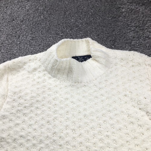 Denim & Co Womens Sweater Size 1X Ivory Pullover Mock Neck Long Sleeve NWOT - Picture 2 of 8